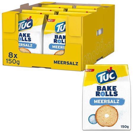 🧂 8er Pack TUC Bake Rolls Meersalz, je 150g ab 12€ (statt 16€)