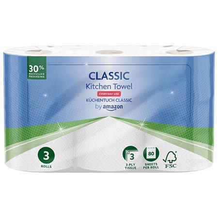 🧻 4 x 3 Rollen by Amazon Küchenrolle, 3-lagig ab 9,63€ (statt 13€)