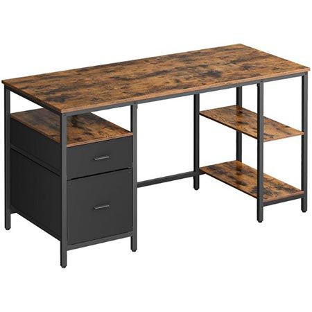 Vasagle Bürotisch mit 3 Ablagen + 2 Schubladen, 140 x 60 x 76cm für 69,99€ (statt 90€)