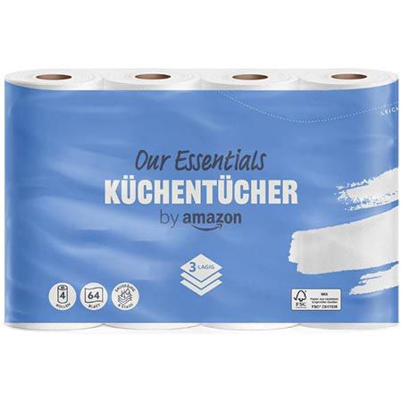 🧻 4 x 4 Rollen by Amazon Küchenrolle, 3-lagig ab 9,33€ (statt 14€)