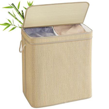 🧺 Songmics Bambus Wäschekorb mit 2 Fächer, 130 Liter für 23,03€ (statt 32€)