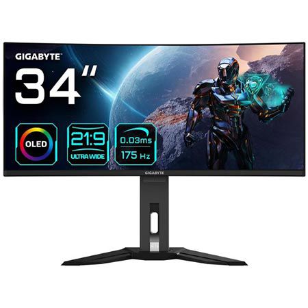 🖥️ Gigabyte MO34WQC 34″ OLED WQHD Curved Gaming Monitor für 547,99€ (statt 623€)