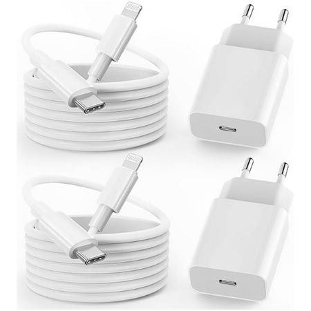 🔌 2er Set OMBROA USB-C auf Lightning Ladegeräte mit Kabel für 9,59€ (statt 16€)