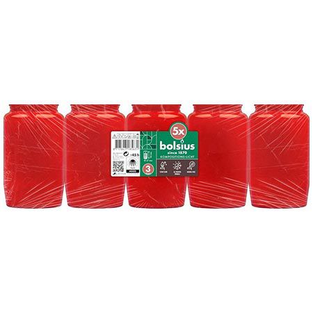 🕯️ 5er Pack Bolsius Grablicht, Kompositionslicht in Rot für 2,99€ (statt 5€)