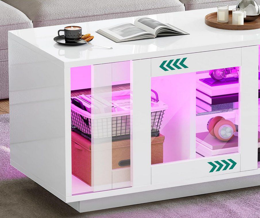 YITAHOME Hochlangz Couchtisch mit LED Beleuchtung für 53,19€ (statt 66€)