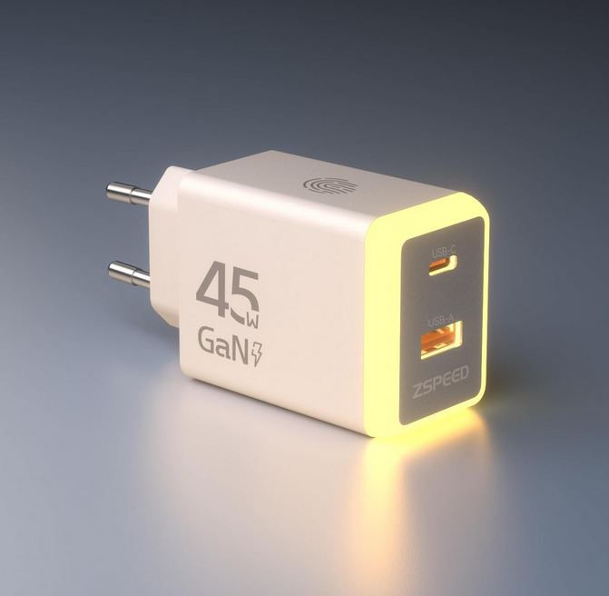 🔋 Zspeed 2-Port USB-C/A Ladegerät mit Nachtlicht, 45W für 18,19€ (statt 26€)