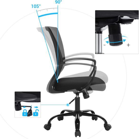 💺 Songmics OBN22BK Bürostuhl mit Netzbespannung für 49,99€ (statt 69€)