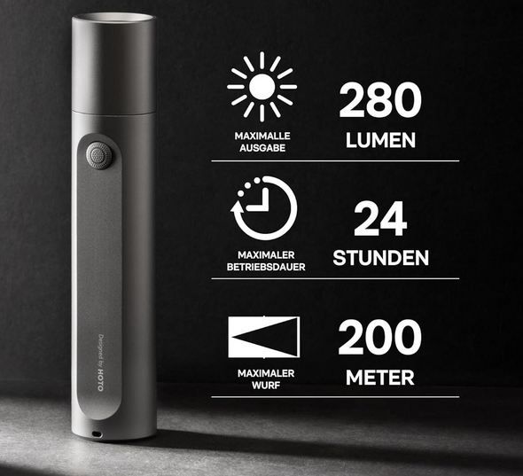 🔦 HOTO LED Akku Taschenlampe mit 3 Lichtmodi & 280 Lumen für 9,89€ (statt 30€)