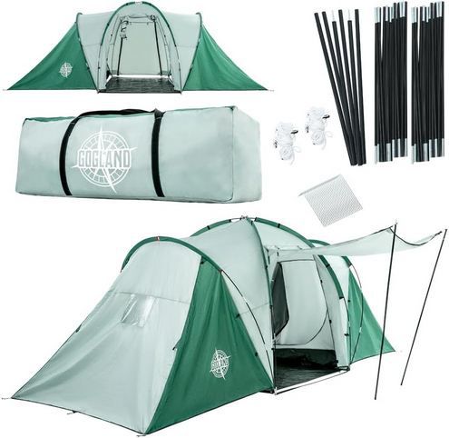 ⛺ Gogland Big Camping Premium 6 Personen Zelt mit 2 Kabinen für 144,49€ (statt 196€)