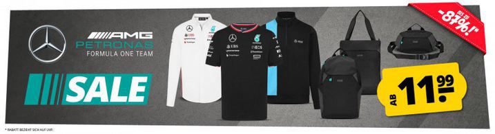 👕 SportSpar: Mercedes AMG Petronas Sale ab 11,99€   z.B. T Shirt ab 11,99€ (statt 40€)