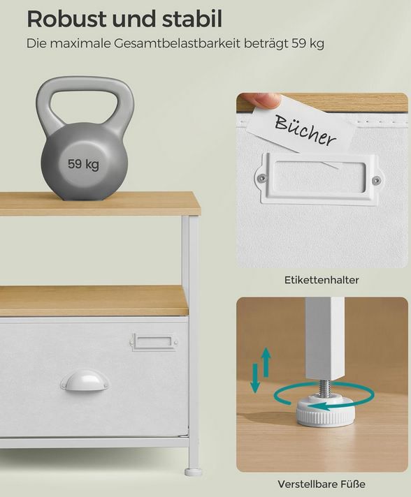 🛌🏻 Songmics Nachttisch mit Schublade & 2 Ablagen für 15,99€ (statt 20€)