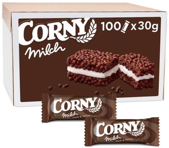 🍫 100er Pack Corny Milch Dark & White Müsliriegel ab 36€ (statt 57€)