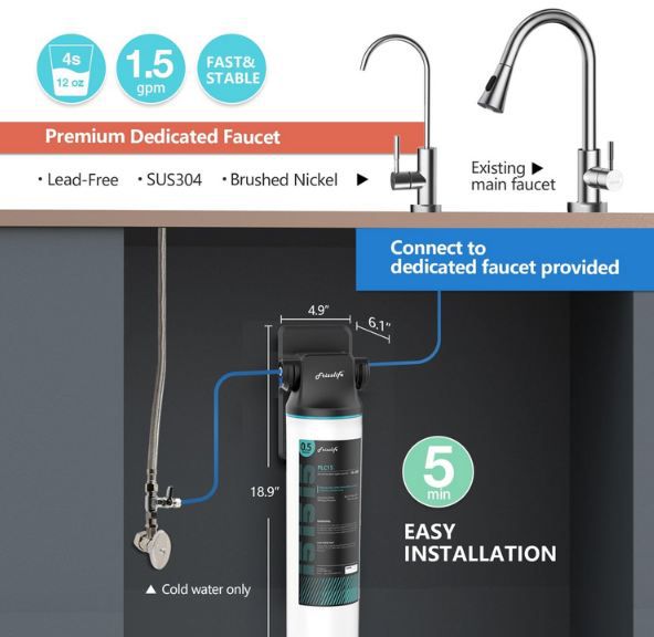 🚰 Frizzlife SW15F Unterbau Wasserfilter inkl. Wasserhahn für 71,99€ (statt 90€)