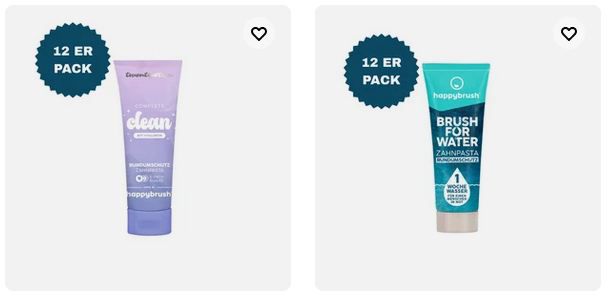 🦷 18€ Rabatt auf Happybrush Zahnpflege z.B. 12x Zahnpasta nur 9,99€ (statt 36€)