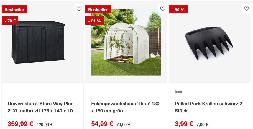 🏡 toom: Sommerschlussverkauf mit bis zu 61% Rabatt auf Garten & mehr