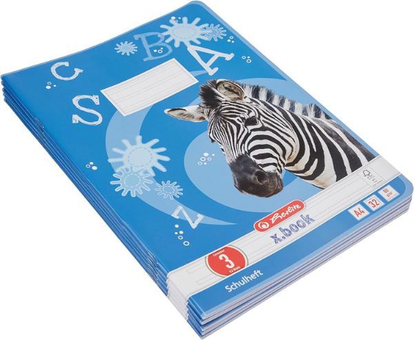 📝 5er Pack Herlitz Schulheft x.book A4, Lineatur 3, 32 Blatt für 8€ (statt 10€)