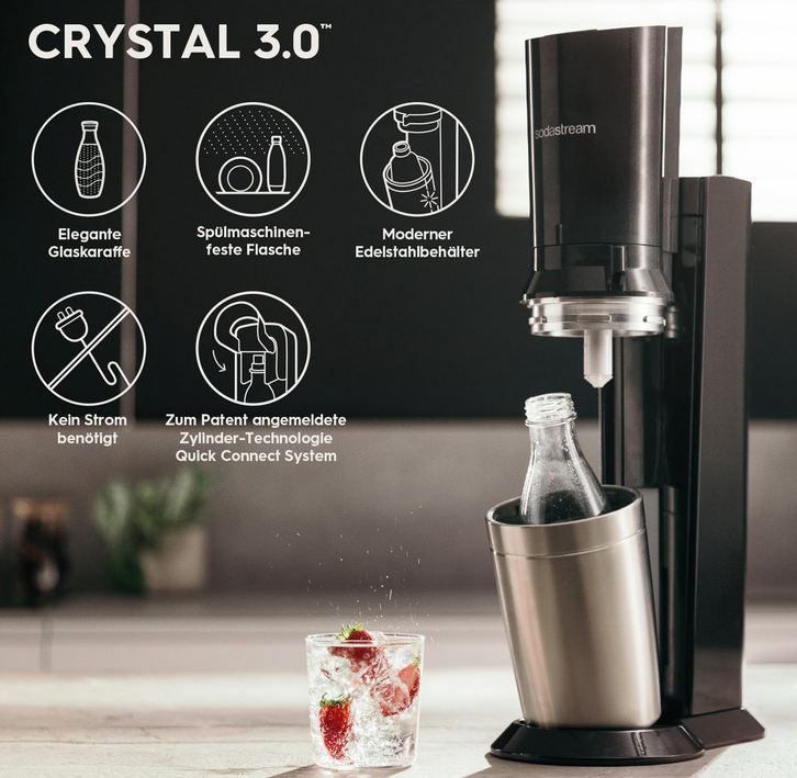 🥤 SodaStream Crystal 3.0 Wassersprudler Set für 89,99€ (statt 119€)