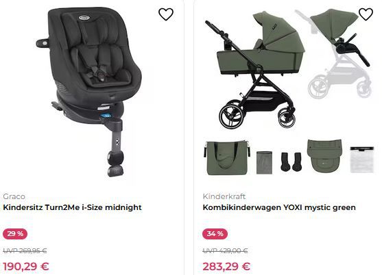 👶🏼 Babymarkt Deal Days mit stark reduzierten Babyartikeln   z.B. Kinderkraft Babyschale ab 100€ (statt 125€)