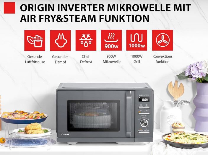 🍛 Toshiba MW3 AC26SFI(MG) Mikrowelle mit Grill, Dampf & Heißluft für 189,97€ (statt 230€)