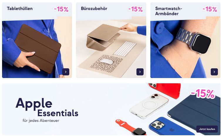📱 Handyhüllen.de Back to Work Sale + 15% Extra auf Hüllen, Zubehör, Kopfhörer und mehr