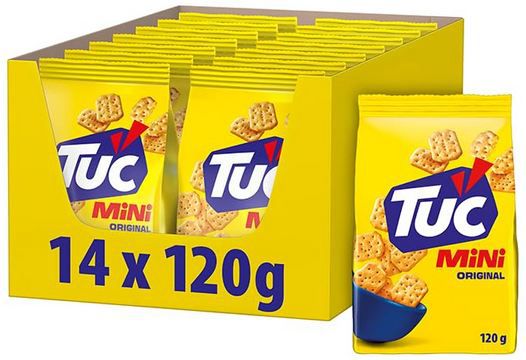 🍘 14er Pack Tuc Mini Classic Snack Cracker, je 120g ab 16,15€ (statt 28€)