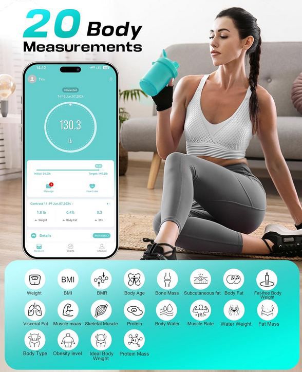 ⚖️ Letron Körperfettwaage mit 20 Körperwerten für 32,99€ (statt 60€)