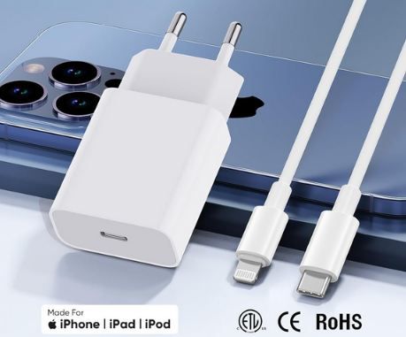🔌 2er Set OMBROA USB C auf Lightning Ladegeräte mit Kabel für 9,59€ (statt 16€)