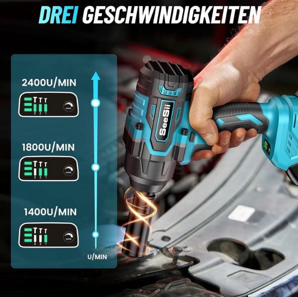 🚗 SEESII WH740 Schlagschrauber Set inkl. Akkus für 79,72€ (statt 119€)