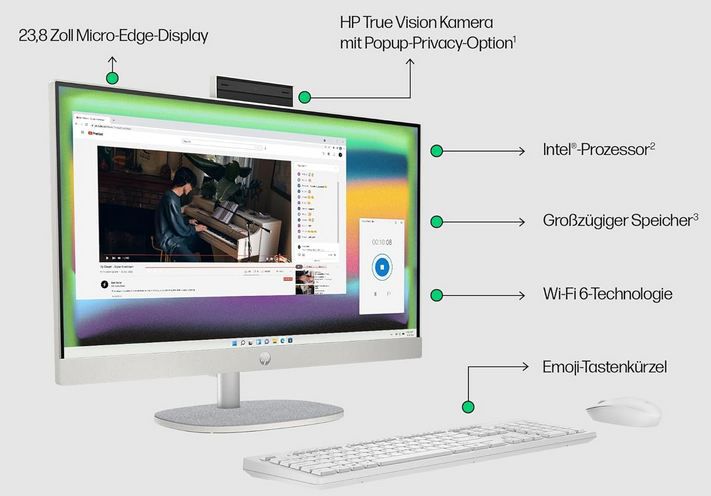 🖥️ HP All in One PC mit 23,8 FHD Display, i5 1335U, 16GB/512GB für 649€ (statt 799€)