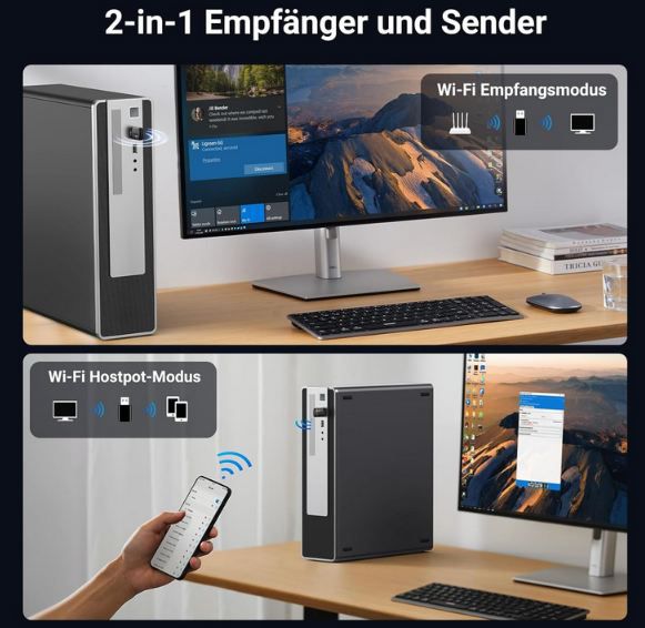 🛜 UGREEN AX900 Dualband WLAN Stick mit WiFi 6 für 8,54€ (statt 11€)