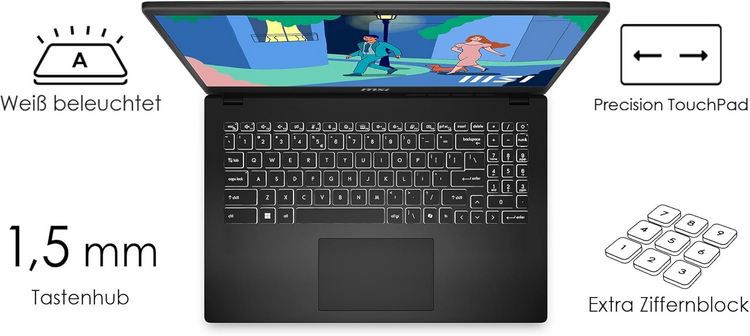 💻 MSI B7M 463 Modern 15 Laptop mit 15,6 FHD Ryzen 5 7430U für 399€ (statt 506€)