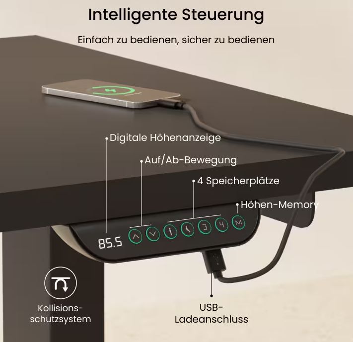 📋 Flexispot E5L Höhenverstellbarer Schreibtisch in L Form für 299,99€ (statt 400€)
