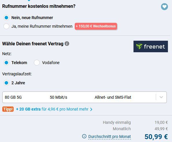 🍏 Apple iPhone 16 Pro für 19€ + Telekom 5G 80GB für 49,99€ mtl + 150€ Bonus