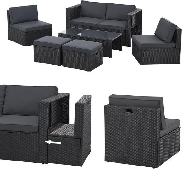 🏡 Juskys Salou Polyrattan Gartenmöbel Set für 247,94€ (statt 306€)