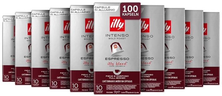 ☕ 100er Pack Illy Kaffee Röstung Intenso Nespresso Kapseln für 37,60€ (statt 46€)