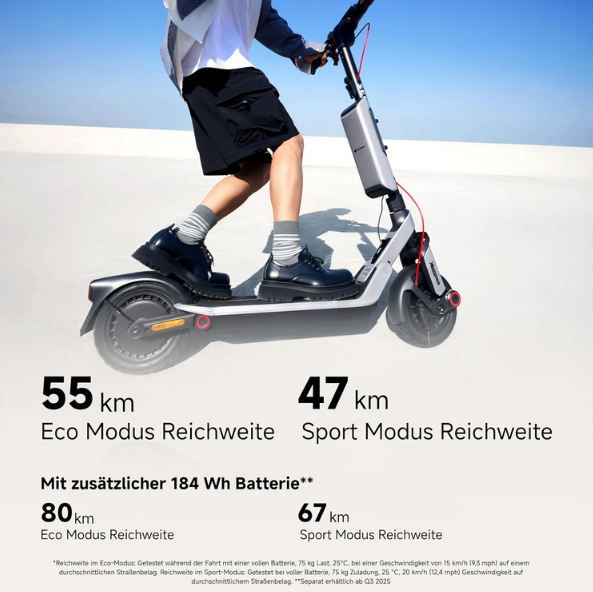 🛴 Segway Ninebot E3 Pro D E Scooter mit 55km Reichweite für 399,99€ (statt 449€)