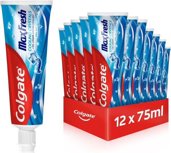 🪥 12er Pack Colgate Max Fresh Cooling Crystals Zahnpasta ab 17,68€ (statt 23€)
