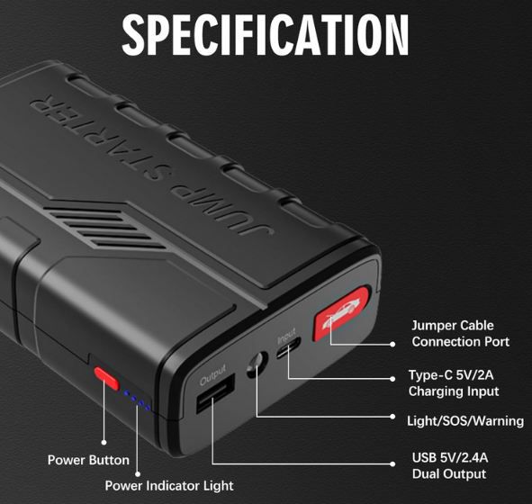 🚗 Momowin Starthilfe Powerbank mit bis 1.500A/12V für 19,94€ (statt 40€)