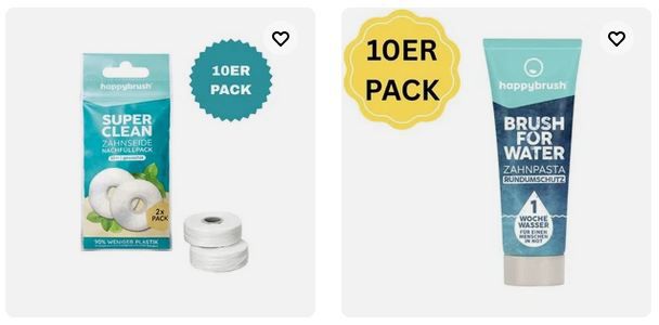 🦷 eBay: 15€ Rabatt auf Happybrush Zahnpflege   z.B. 10x Zahnpasta nur 9,99€ (statt 30€)