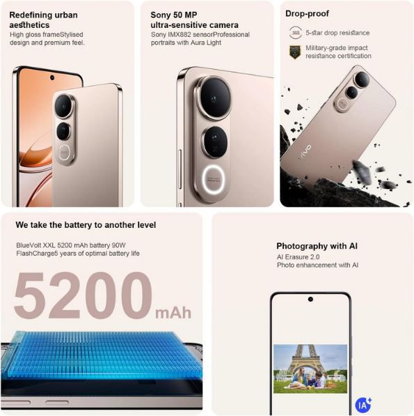 📱 VIVO V50 Lite 5G 6,77 AMOLED Smartphone mit 256GB für 269€ (statt 299€)