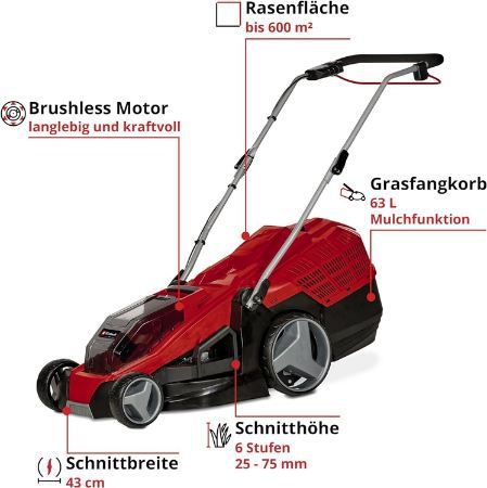 🏡 Einhell GE CM 36/43 Li Akku Rasenmäher, 43cm für 188,59€ (statt 237€)