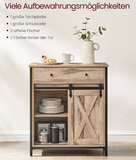 🔪 Vasagle Küchenschrank mit Schiebetür, 30x70x80cm für 55,99€ (statt 80€)
