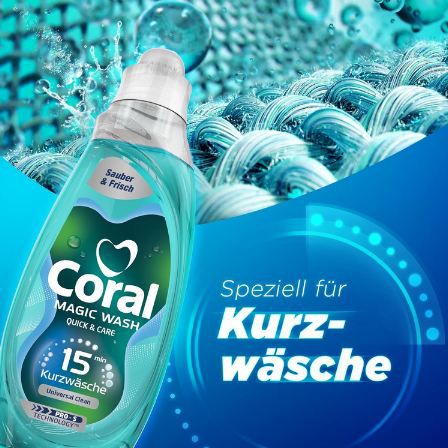 🧼 Coral Magic Wash Quick & Care Waschmittel, 21WL ab 4,93€ (statt 6,49€)