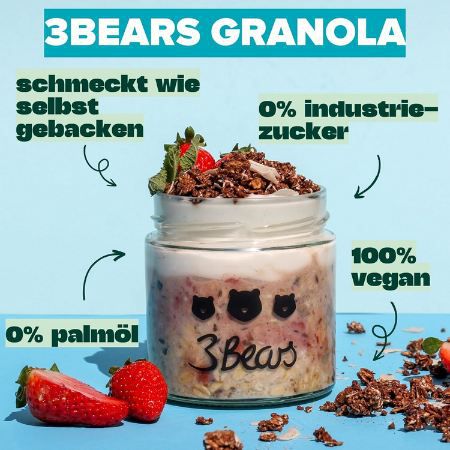 🥣 5er Pack 3Bears Granola Set mit 5 Sorten je 325g für 24,64€ (statt 29€)