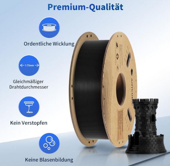 2Kg Anycubic 3D Drucker PLA Filament, 1.75mm für 20,87€ (statt 34€)