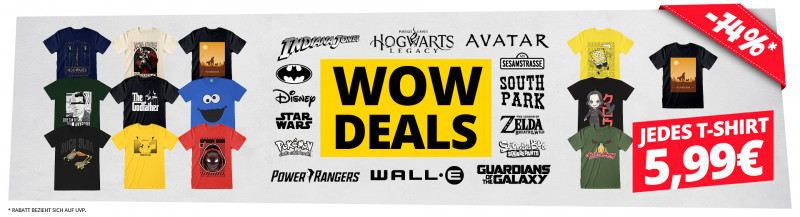 👕 SportSpar WOW Deals: Lizenzierte T Shirts mit Motiv für je 5,99€ + 5€ Gutschein