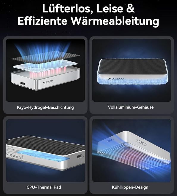 💾 ORICO M.2 NVMe SSD Gehäuse mit bis zu 80Gbps für 137,49€ (statt 250€)