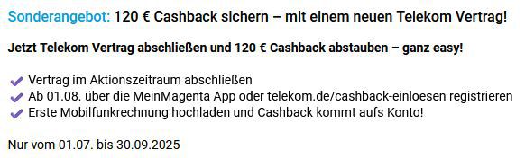 🍏 Apple iPhone 16e für 1€ + Telekom Flat 30GB für 39,95€ mtl. + 120€ Cashback