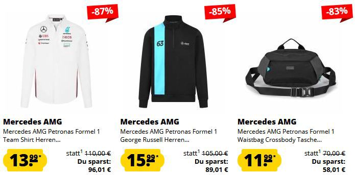 👕 SportSpar: Mercedes AMG Petronas Sale ab 11,99€   z.B. T Shirt ab 11,99€ (statt 40€)