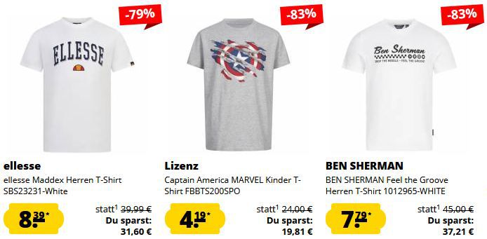 🔥👕 SportSpar: T Shirt Sommerschlussverkauf ab 3,33€ + 5€ Gutschein ab 60€